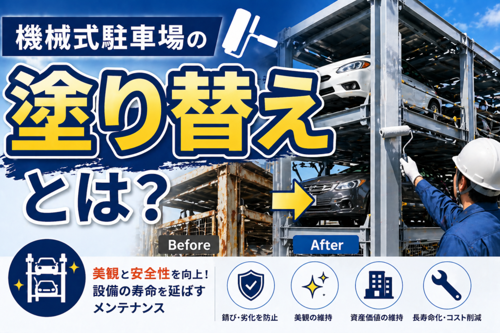 機械式駐車場の塗り替え
