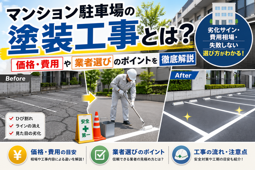 マンション駐車場の塗装工事