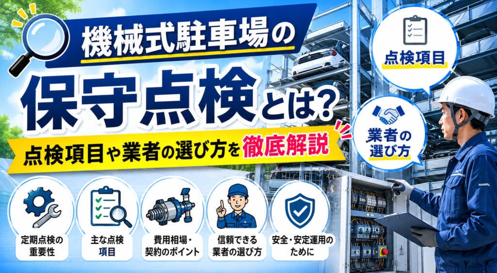 機械式駐車場の保守点検とは？点検項目や業者の選び方を徹底解説