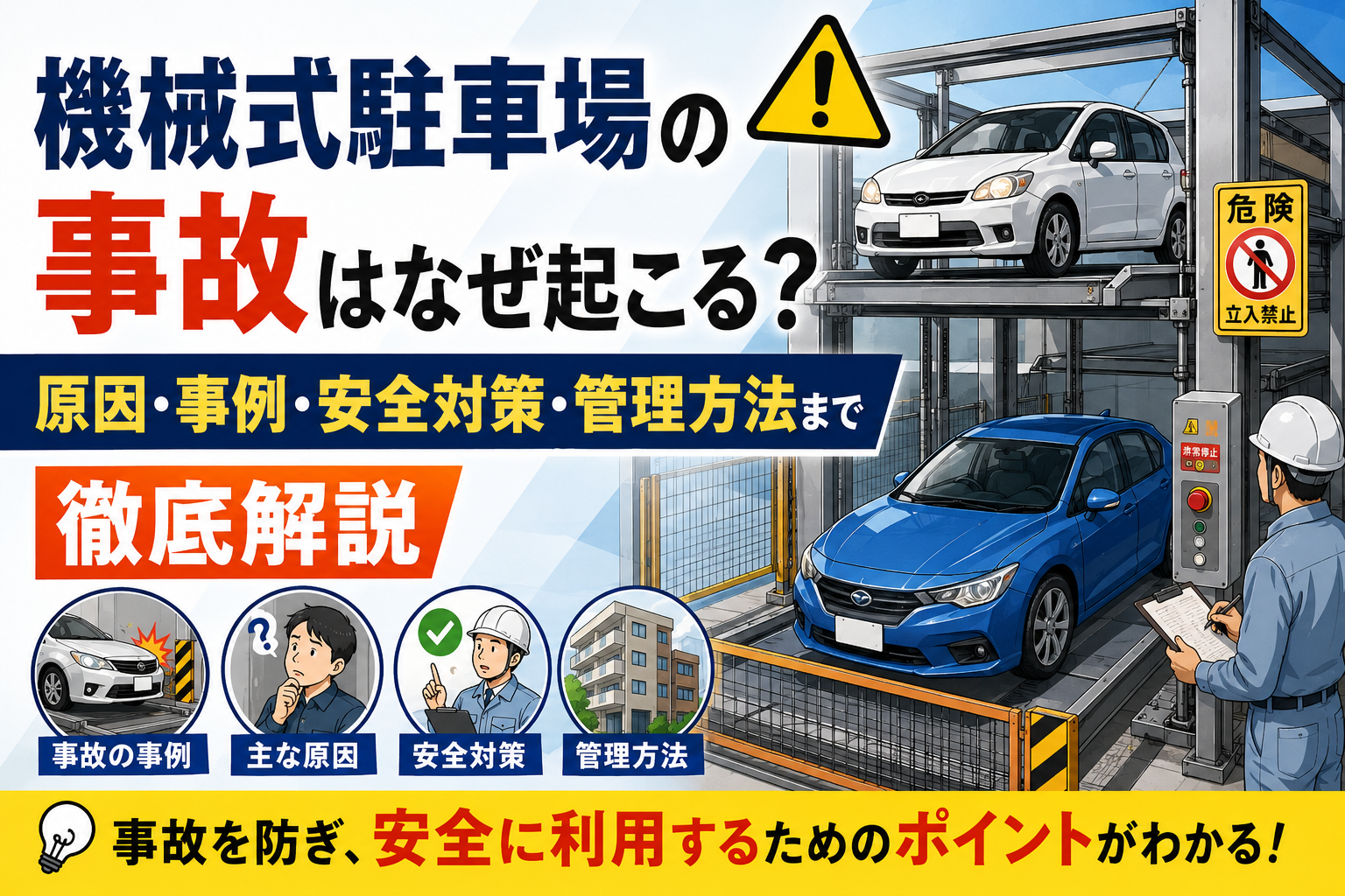 機械式駐車場の事故はなぜ起こる？原因・事例・安全対策・管理方法まで徹底解説