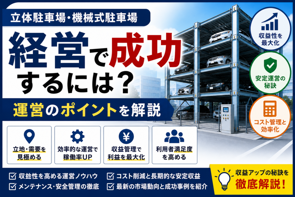 立体駐車場・機械式駐車場経営で成功するには？運営のポイントを解説