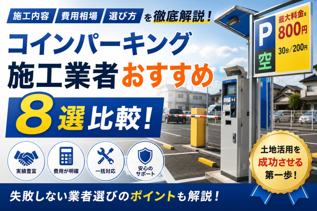 コインパーキング施工業者おすすめ8選比較！選び方を徹底解説