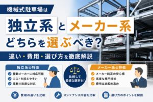機械式駐車場の独立系とメーカー系